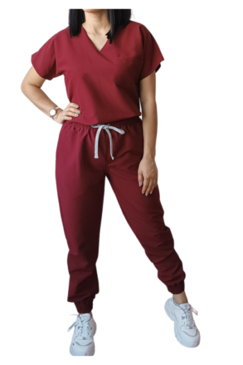 Jogger Básico Vinotinto escote en V